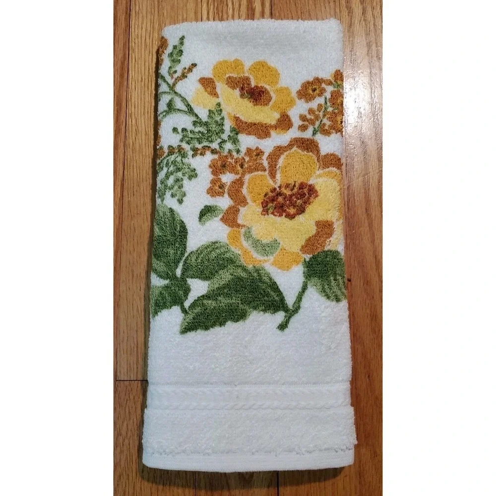Vintage‎ RA Briggs Hand Towels Yellow Floral Print